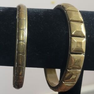 Vintage Brass  Bangle Bracelet Set
